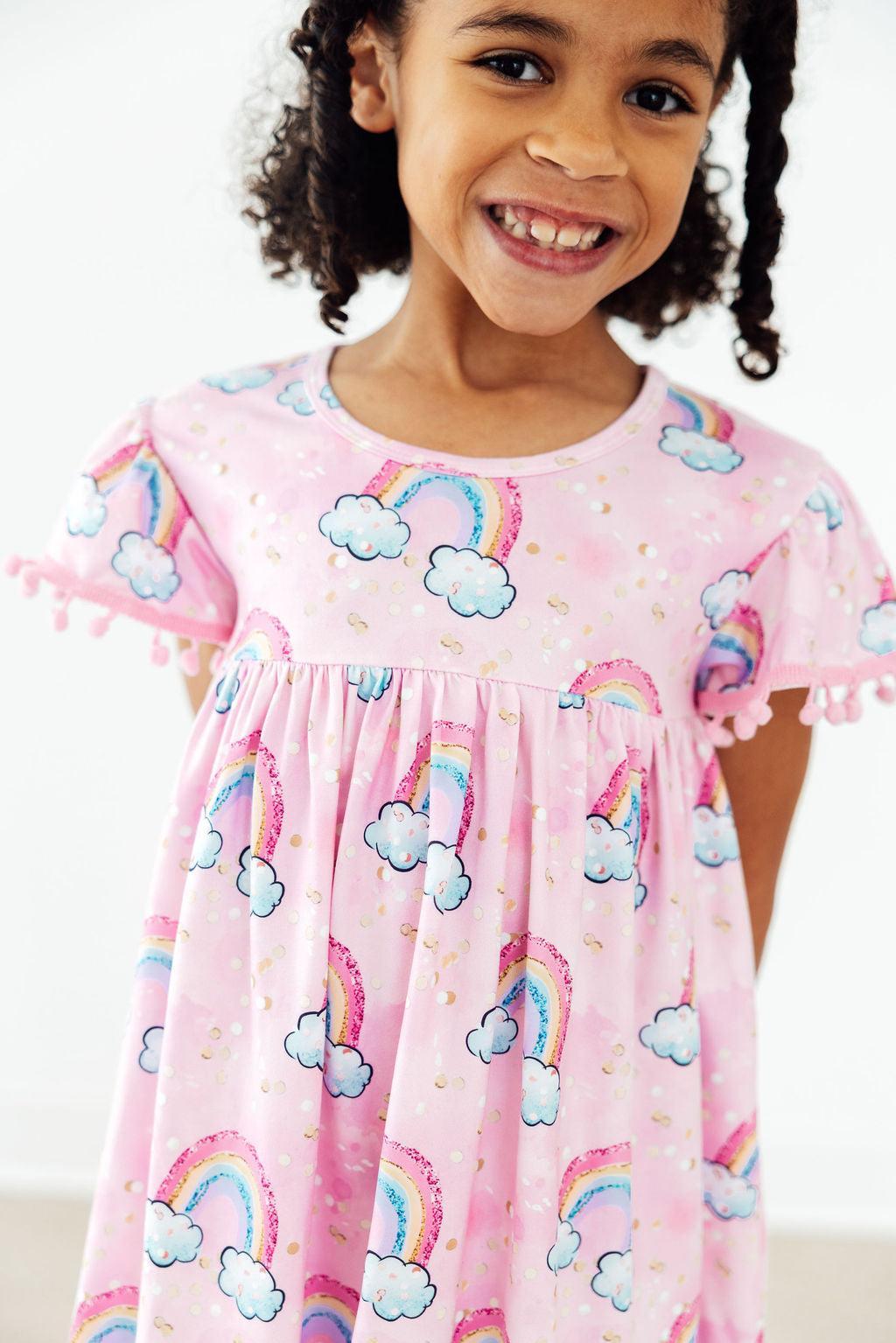 Sparkling Rainbows Pom Pom Dress