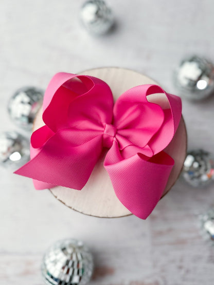 Oversize Grosgrain Hair Bow - Alligator Clip - 5.5"