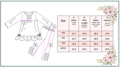 Teal Coquette Bow Dot Pant Set